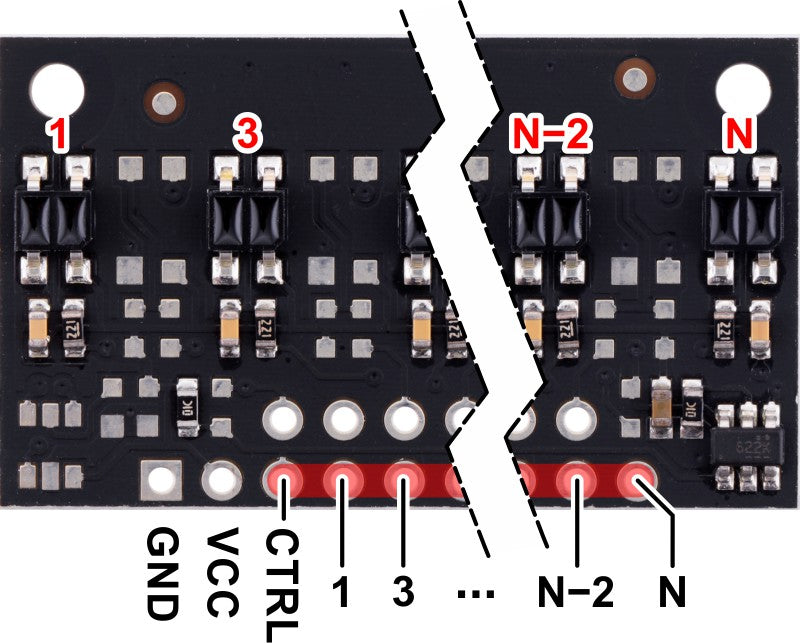 Reflectance Sensor Array QTR-MD-05RC 5-Channel 8mm Pitch RC Output