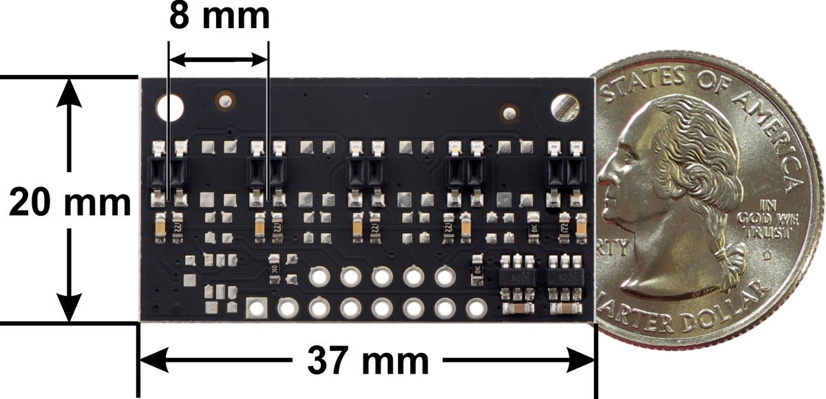 Reflectance Sensor Array QTR-MD-05RC 5-Channel 8mm Pitch RC Output