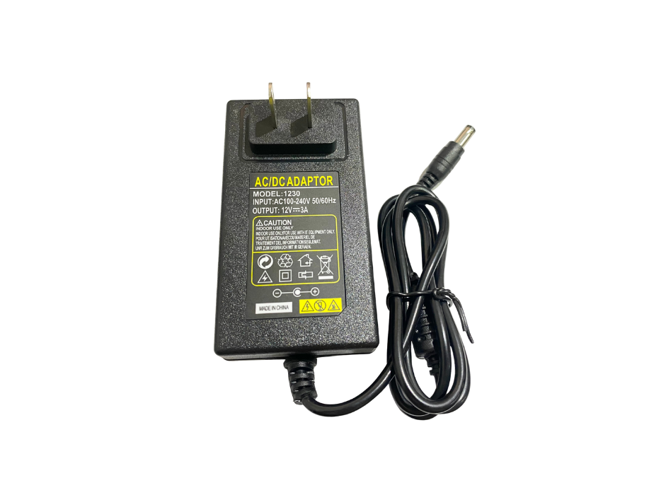 AC / DC 12V 3A Wall Power Adapter 5.5×2.1mm Barrel Jack Center-Positive - circuitrocks