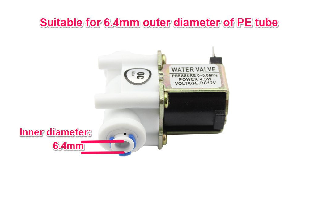 Solenoid Water Valve DC 12V 1/4" PE Pipe