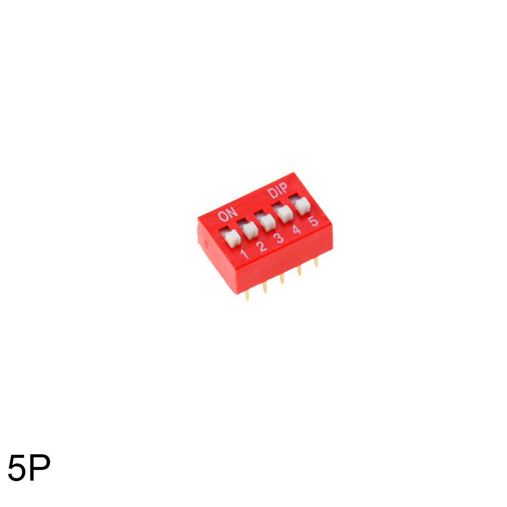 Dip Switch Slide Type Switch 2.54Mm Position Way Red Pitch Toggle 5Pcs Arduino Compatible