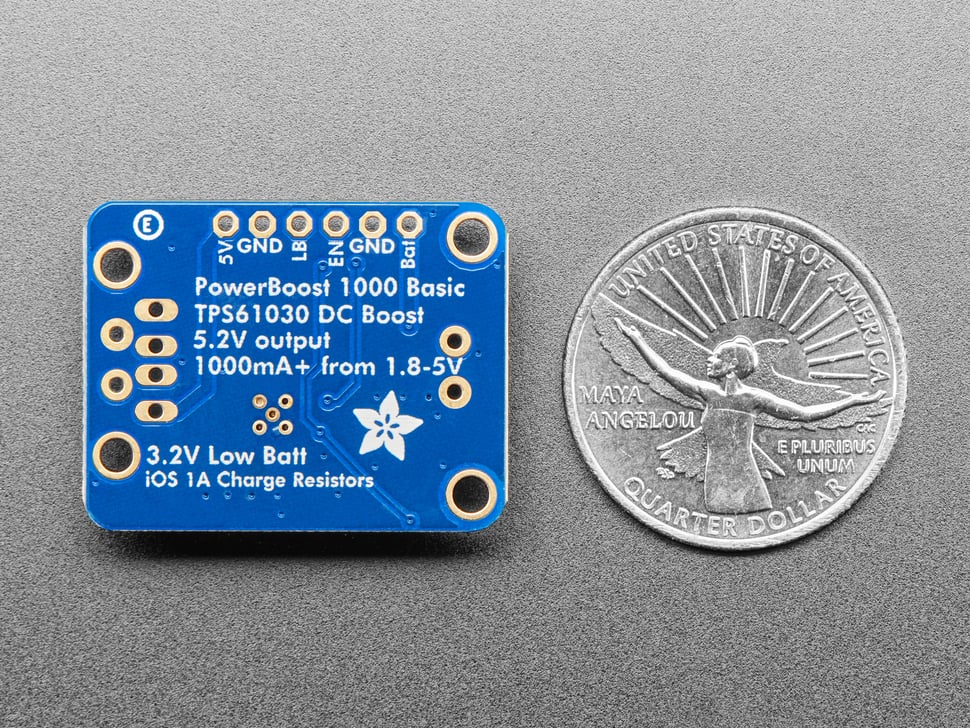 PowerBoost 1000 Basic - 5V USB Boost @ 1000mA from 1.8V+