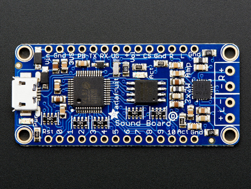 Audio FX Sound Board + 2x2W Amp WAV/OGG Trigger 16MB Adafruit