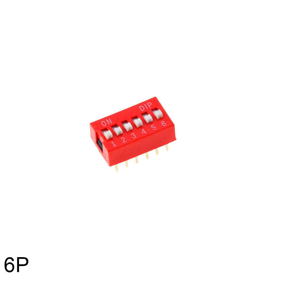 Dip Switch Slide Type Switch 2.54Mm Position Way Red Pitch Toggle 5Pcs Arduino Compatible