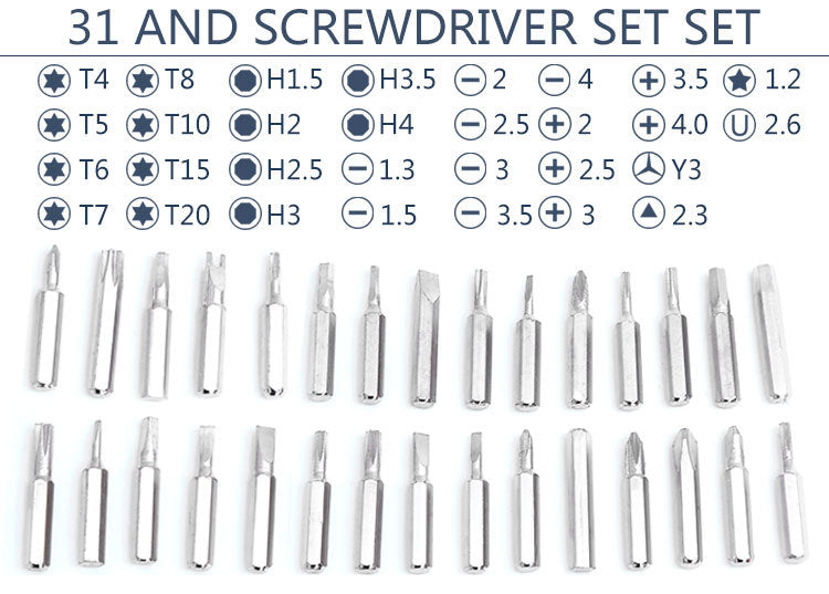 31 In 1 Multifunctional Screwdriver Precision Mini Magnetic Manual Screwdriver