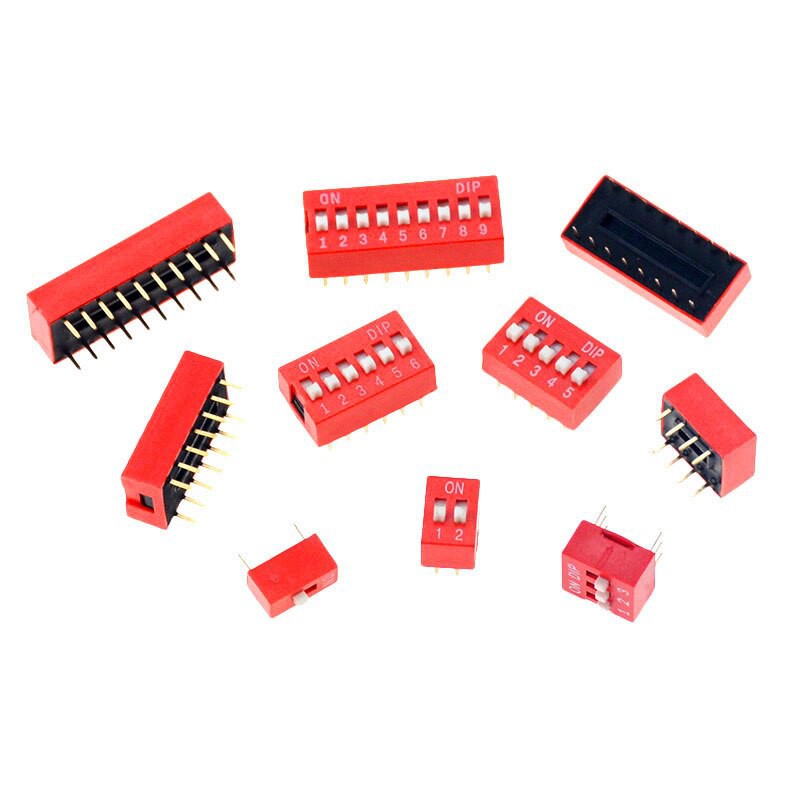 Dip Switch Slide Type Switch 2.54Mm Position Way Red Pitch Toggle 5Pcs Arduino Compatible