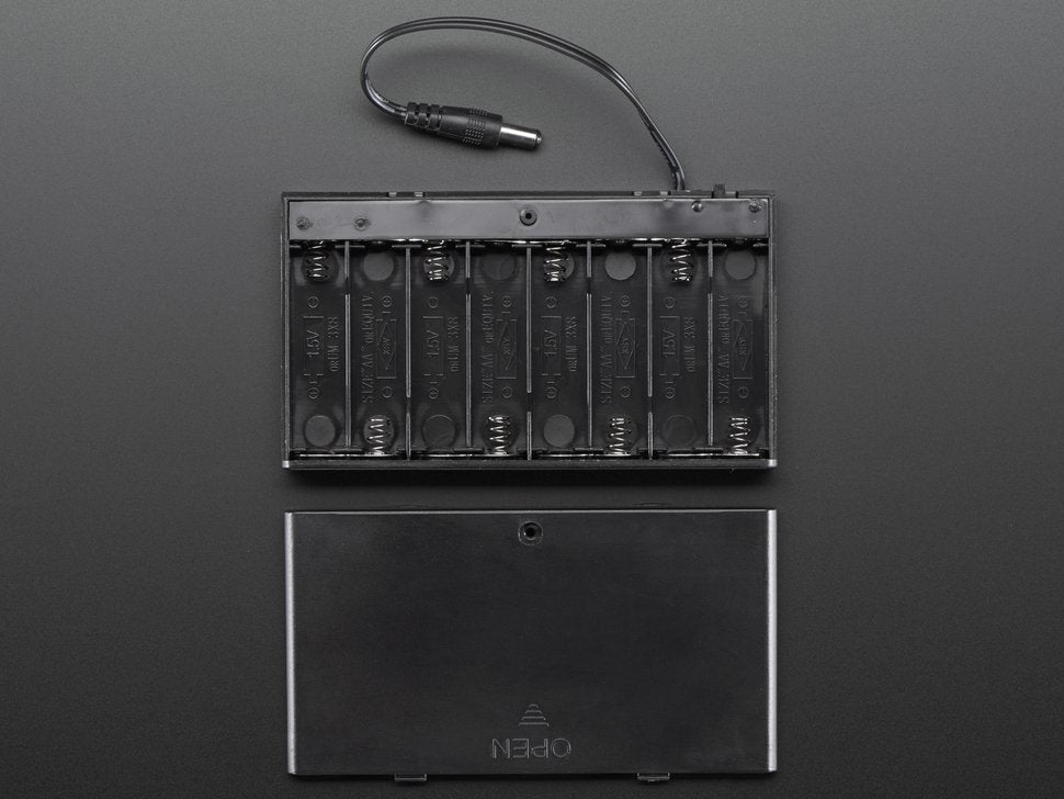 AA battery 8 x holder with 5.5mm-2.1mm Plug and On-Off Switch