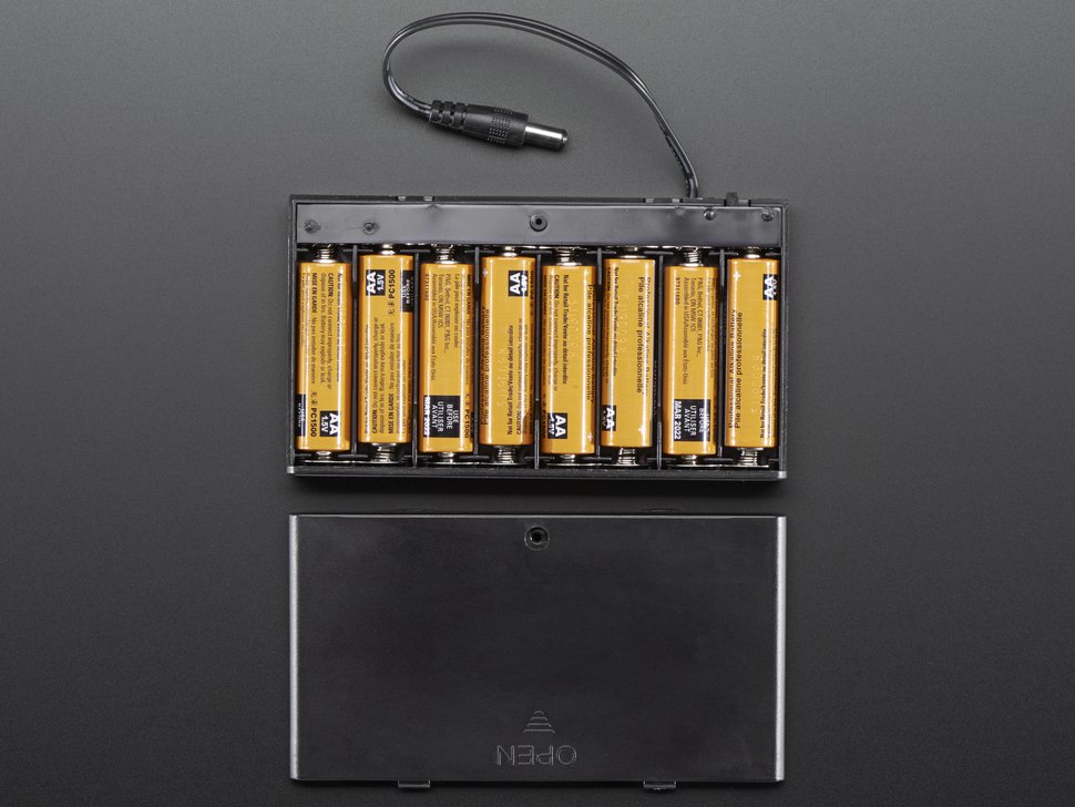 AA battery 8 x holder with 5.5mm-2.1mm Plug and On-Off Switch