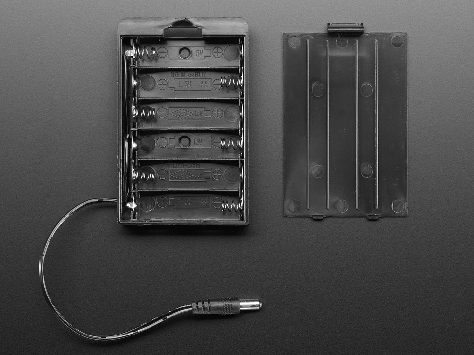Battery holder 6 x AA with 5.5mm/2.1mm plug