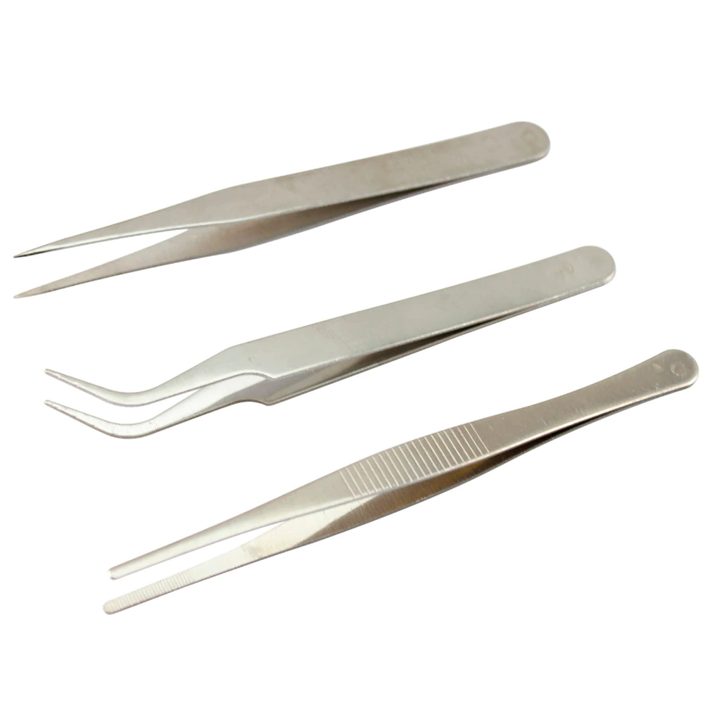 Tweezers Stainless Steel Assembly Repair Precision Tool Electronic Set