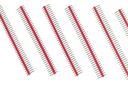 Headers 0.1″ 2.54 mm Arduino Male Pin Straight Red 5PCS