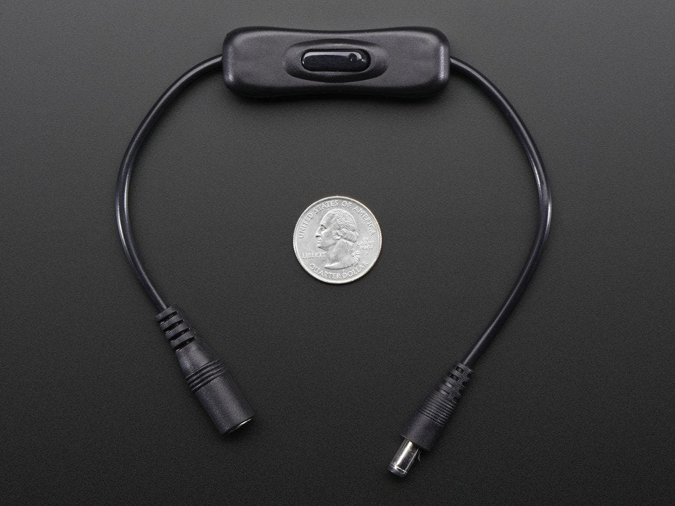 In-line power switch for 2.1mm barrel jack