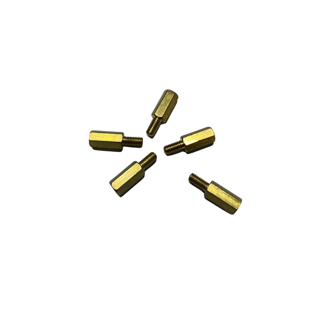 M3 Brass Male–Female Hex Standoffs (5-Pack) | 6 mm Hex