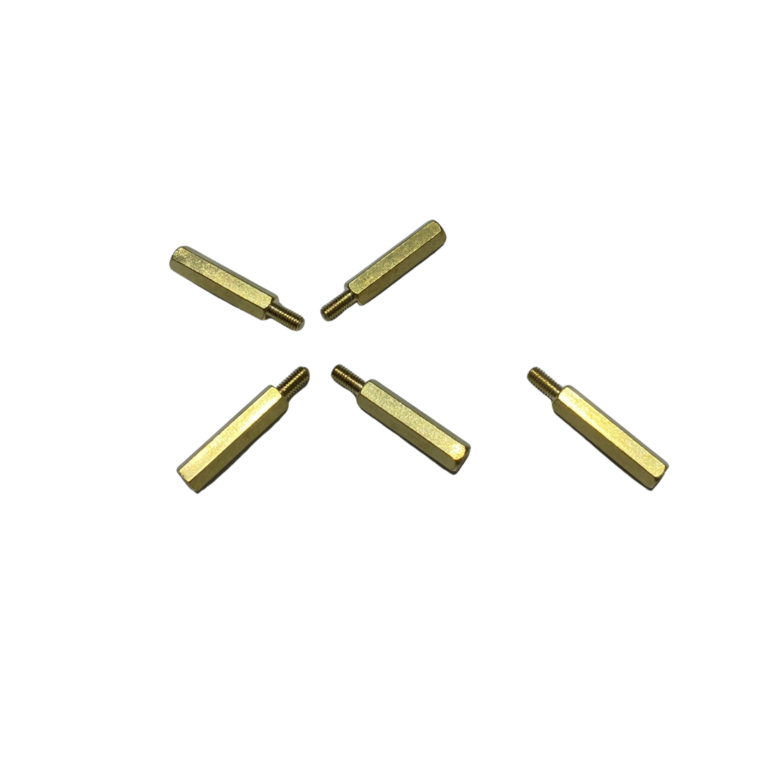 M3 Brass Male–Female Hex Standoffs (5-Pack) | 6 mm Hex