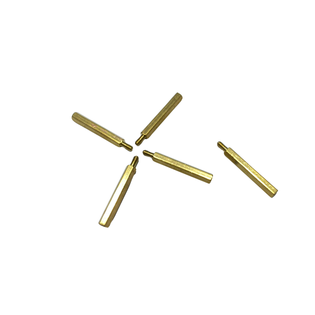 M3 Brass Male–Female Hex Standoffs (5-Pack) | 6 mm Hex