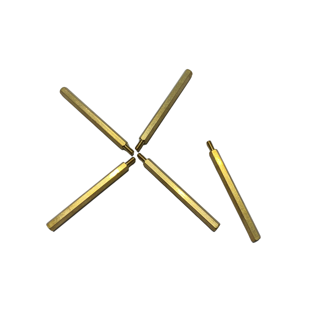 M3 Brass Male–Female Hex Standoffs (5-Pack) | 6 mm Hex