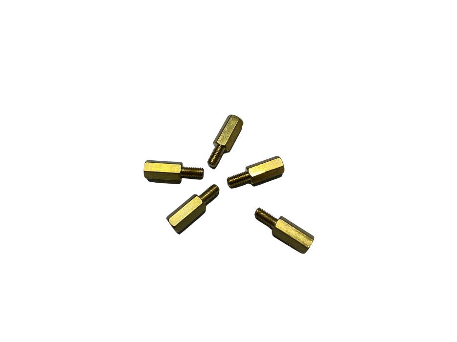 M3 Brass Male–Female Hex Standoffs (5-Pack) | 6 mm Hex