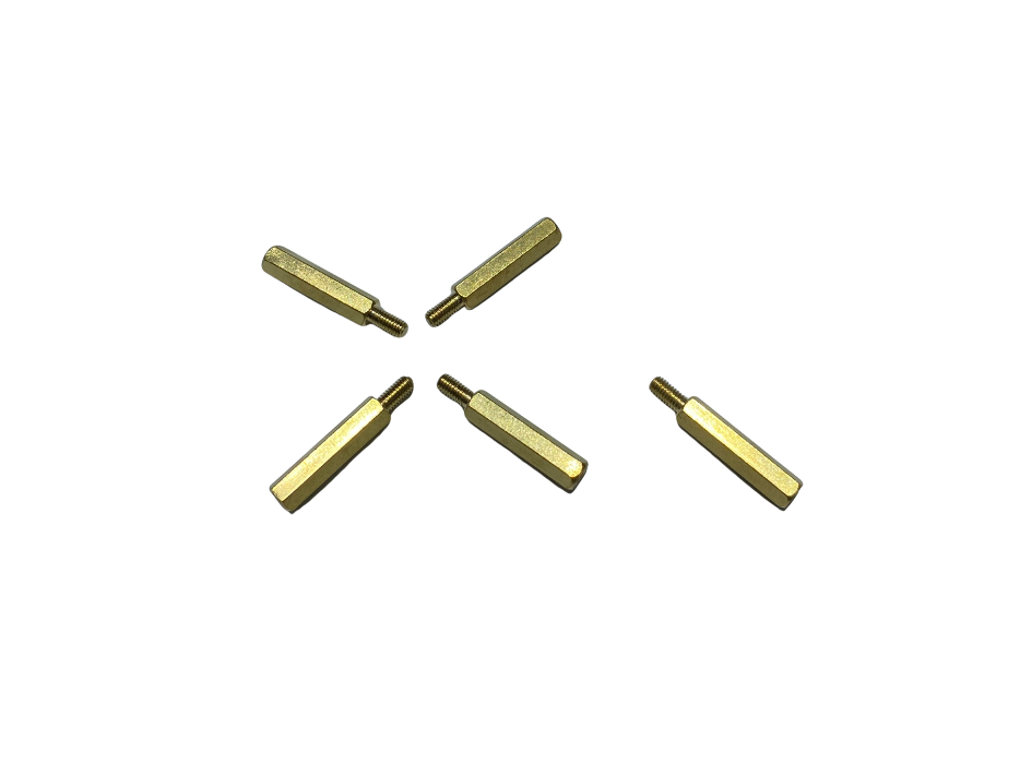 M3 Brass Male–Female Hex Standoffs (5-Pack) | 6 mm Hex