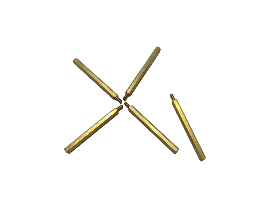 M3 Brass Male–Female Hex Standoffs (5-Pack) | 6 mm Hex