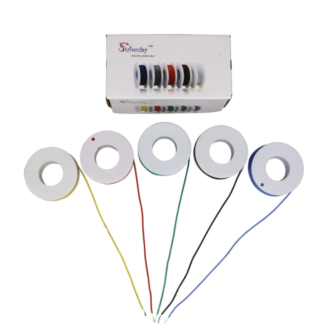 Hook-up Wire Spool Set - 30AWG Solid Core - 5 x 10m