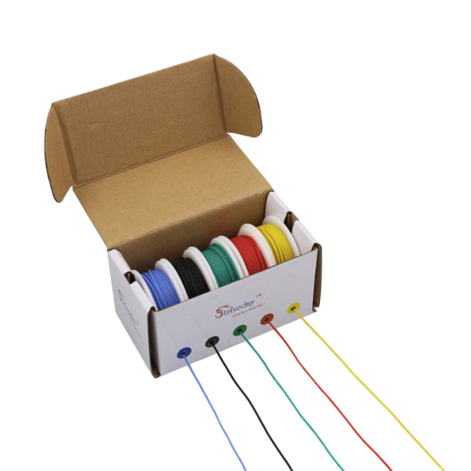 Hook-up Wire Spool Set - 30AWG Solid Core - 5 x 10m