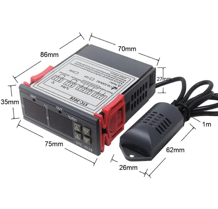 STC-3028 Digital Temperature Controller with Waterproof Sensor (AC 110-220V)