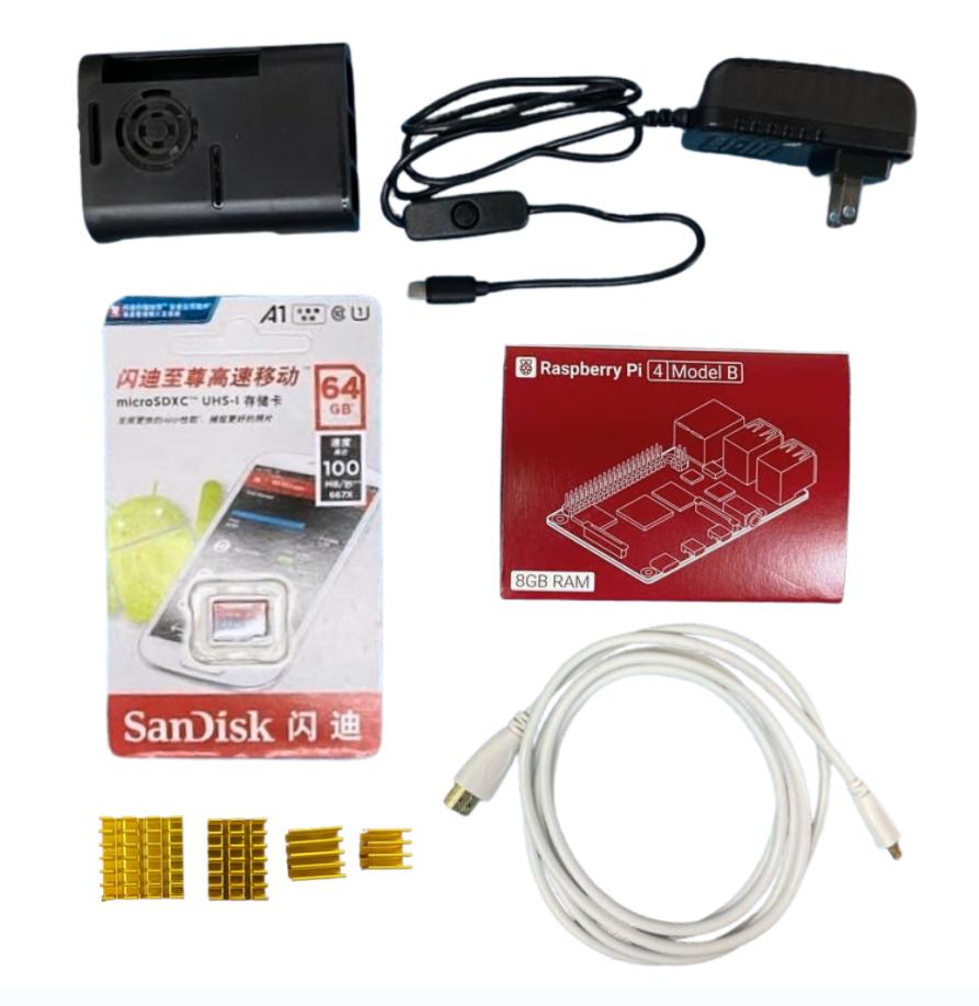Raspberry Pi 4 Bundle Kit - 8GB with ABS Plastic Casing RPI USB C Power Heat Sink Micro