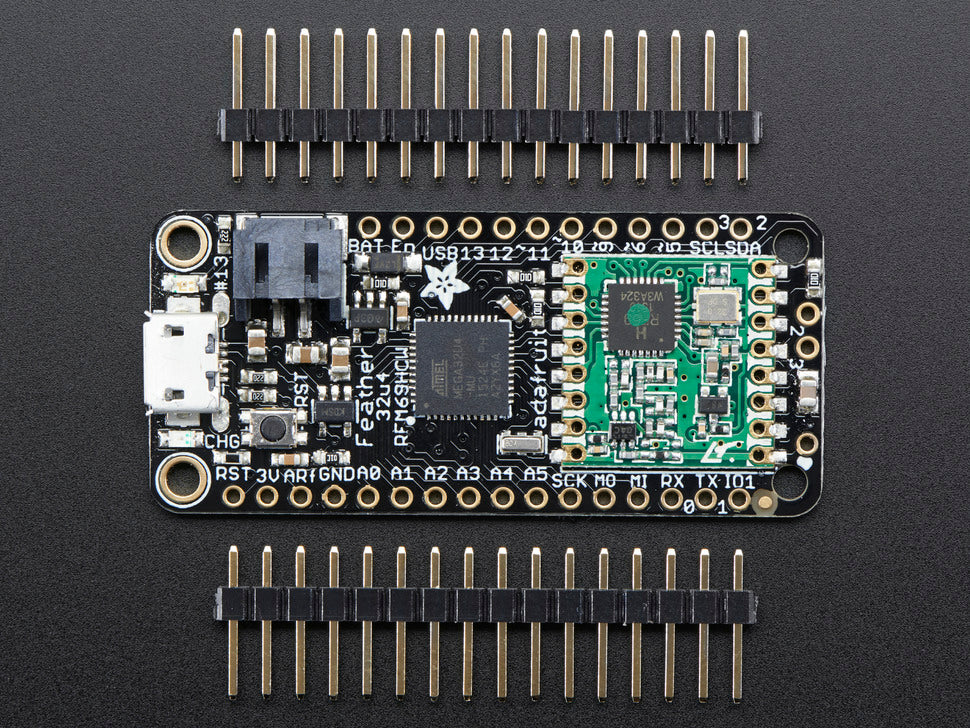 Adafruit Feather 32u4 RFM69HCW Packet Radio 868 or 915 MHz RadioFruit
