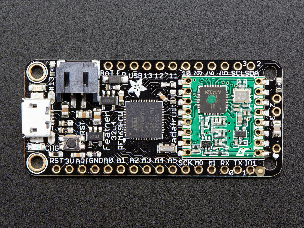 Adafruit Feather 32u4 RFM69HCW Packet Radio 868 or 915 MHz RadioFruit