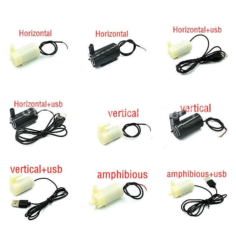 Mini Water Pump Submersible DC 3 to 6V White