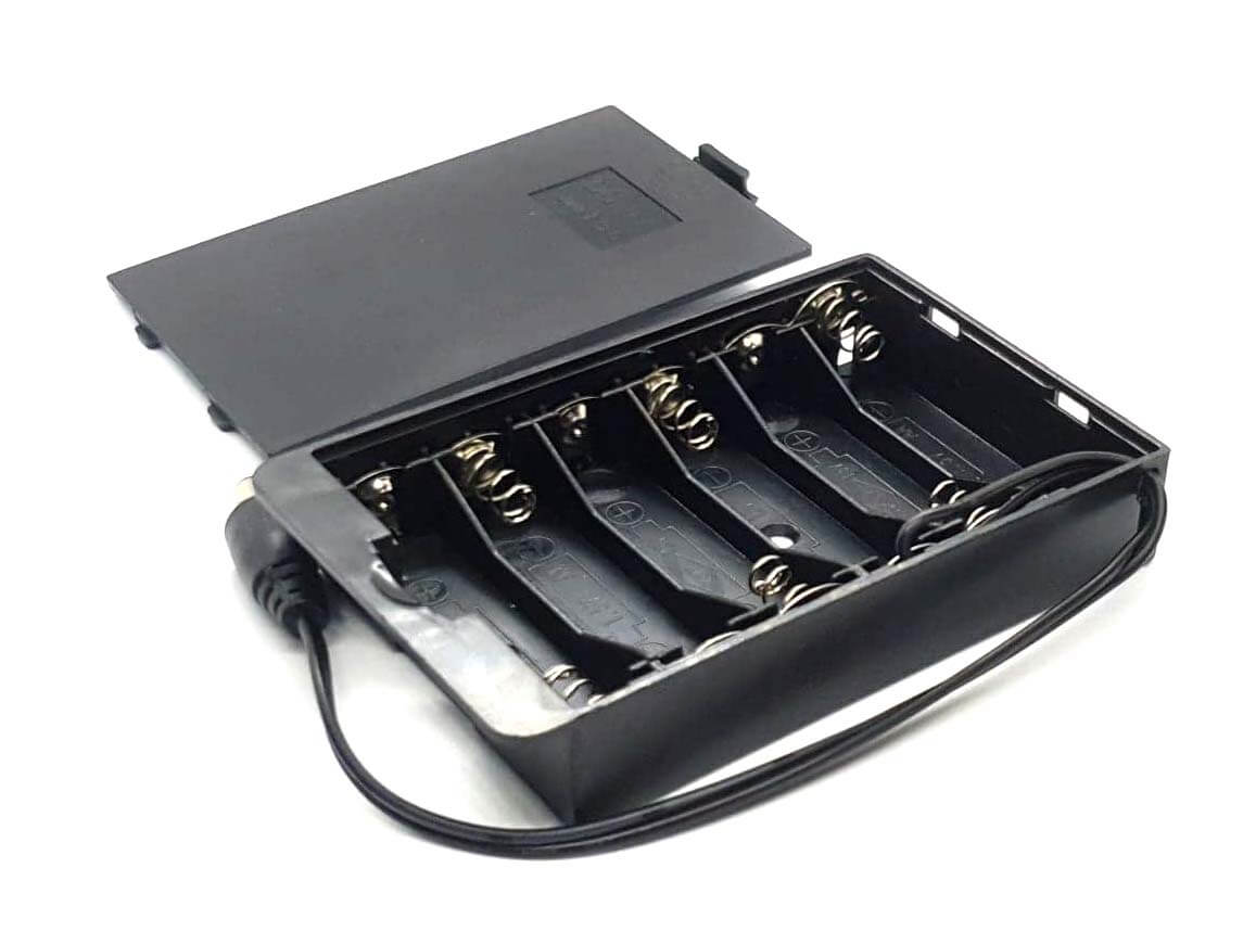 Battery holder 6 x AA with 5.5mm/2.1mm plug