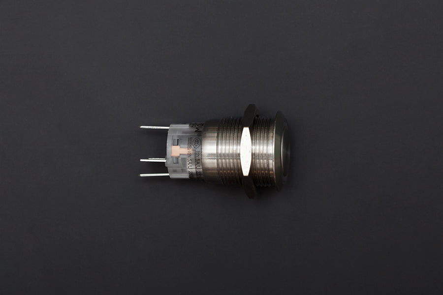LED BLUE 16mm Illuminated Flat Metal Push Button Switch 16mm
