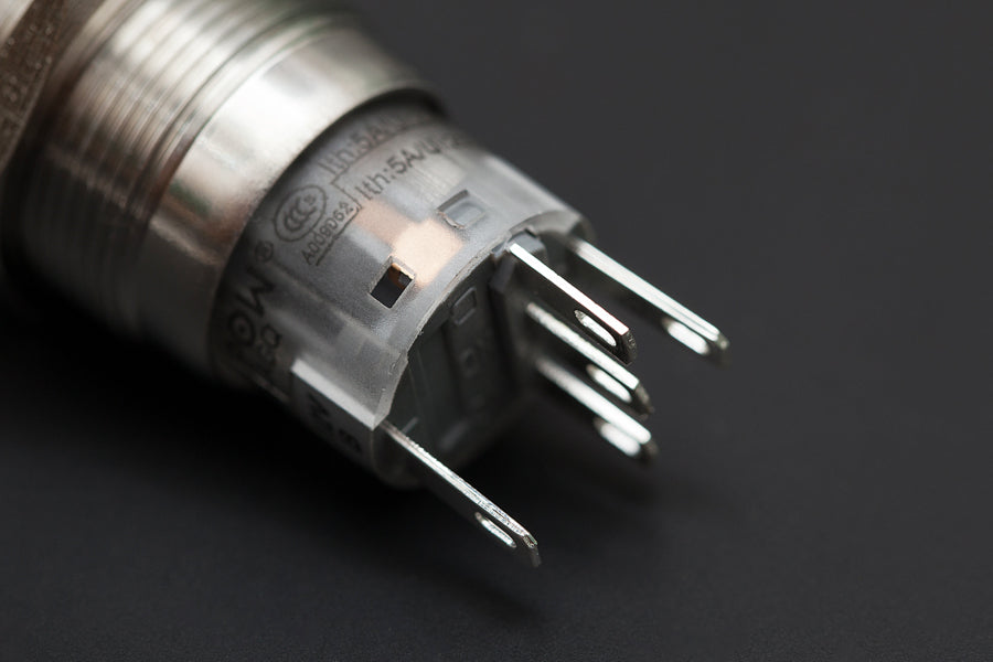 LED BLUE 16mm Illuminated Flat Metal Push Button Switch 16mm