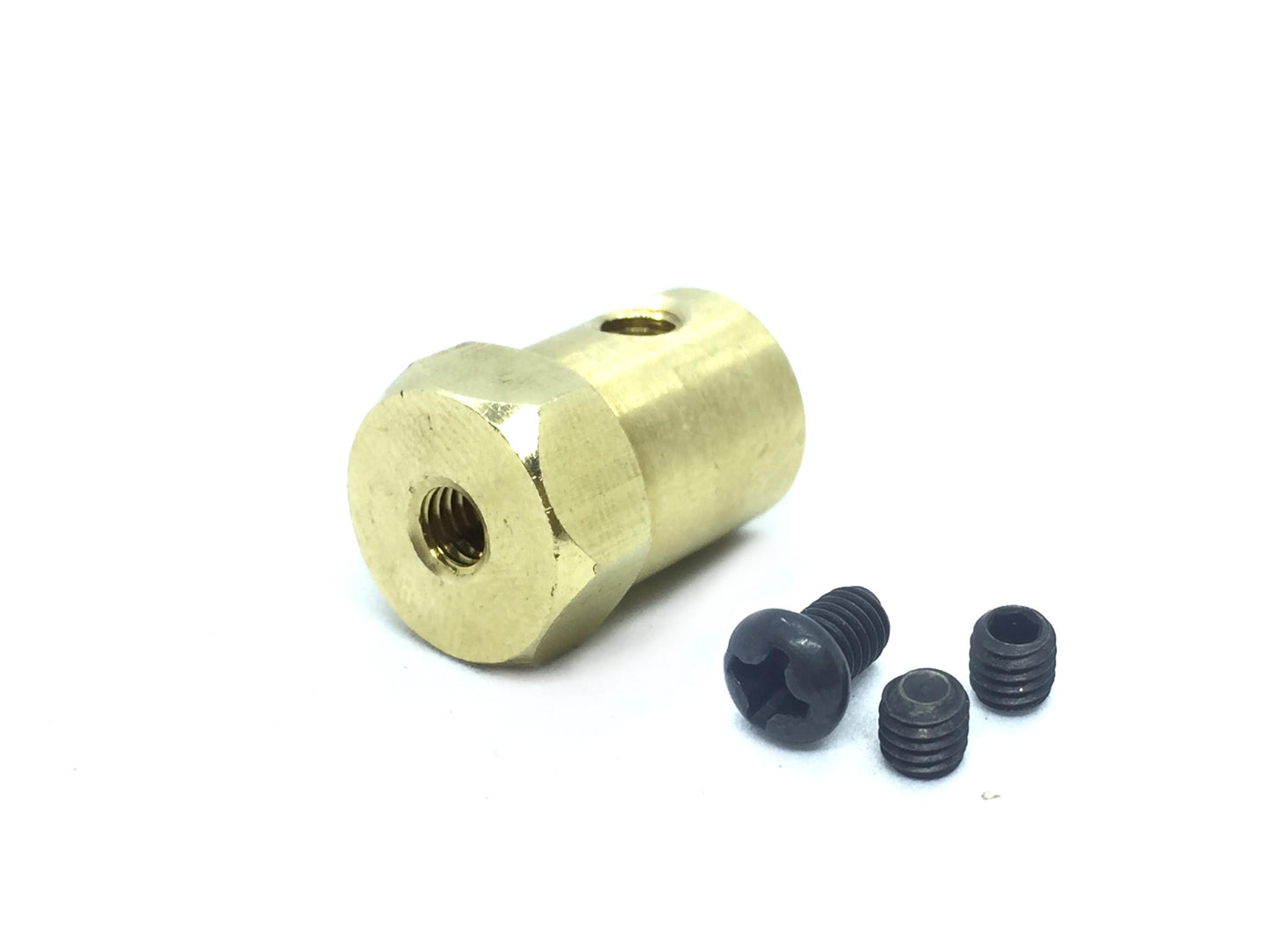 Coupling 2mm Hexagon Brass for Motor Shafts and Wheels
