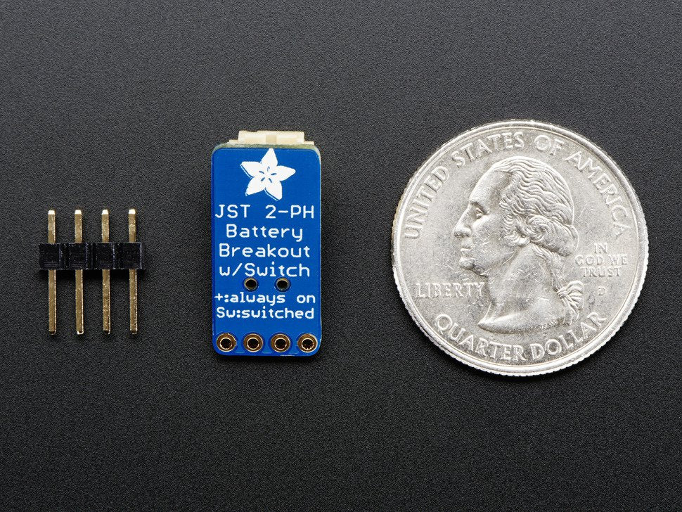 JST-PH Switched 2-Pin SMT Right Angle Breakout Board