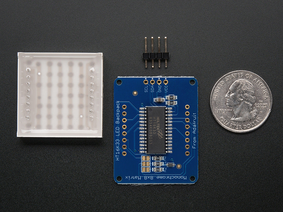 LED Matrix Adafruit Small 1.2 8x8 with I2C Backpack Blue