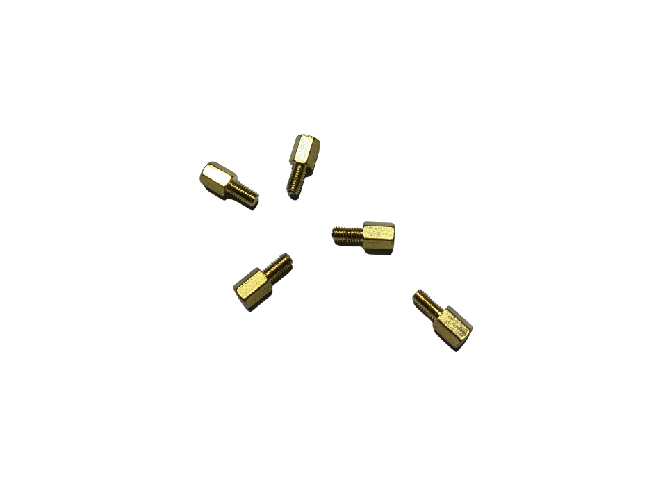 M3 Brass Male–Female Hex Standoffs (5-Pack) | 6 mm Hex