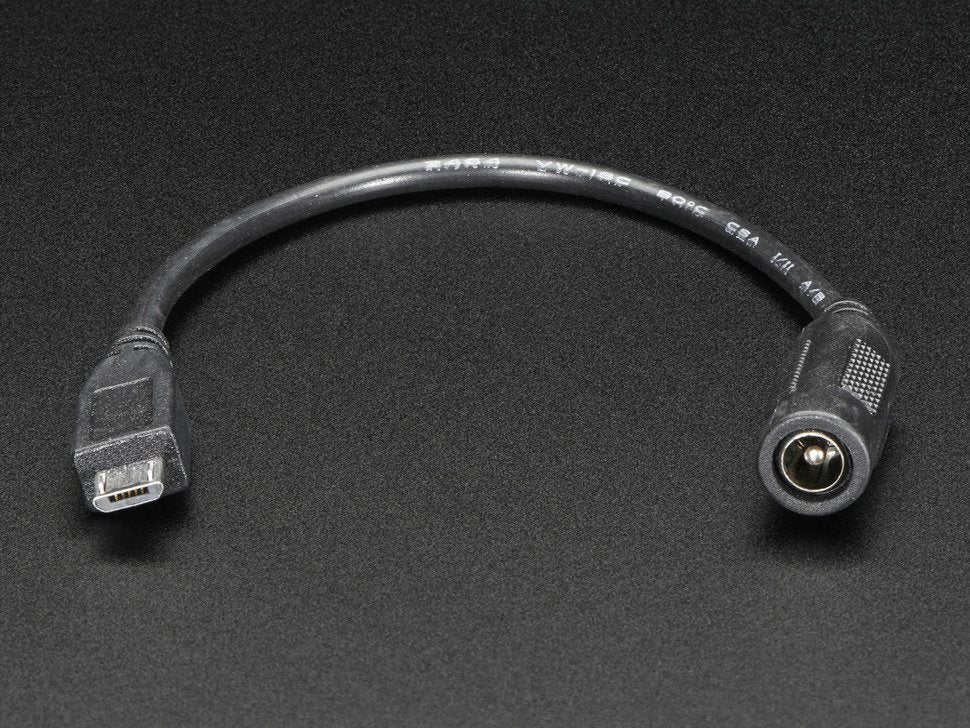 MicroUSB Plug to 5.5 / 2.1mm DC Barrel Jack Adapter