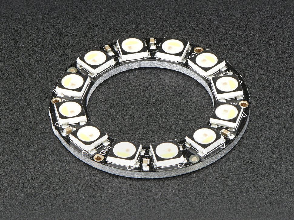NeoPixel Ring - 12 x 5050 RGBW LEDs w/ Integrated Drivers - Natural White - ~4500K