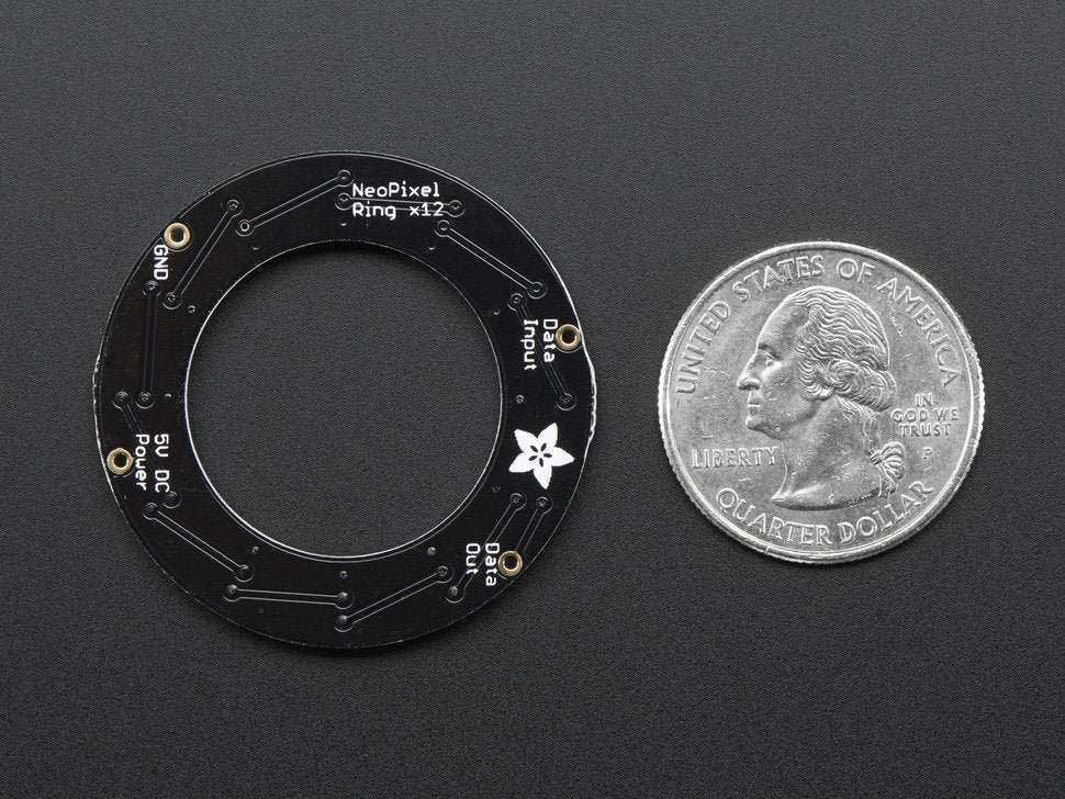 NeoPixel Ring - 12 x 5050 RGBW LEDs w/ Integrated Drivers - Warm White - ~3000K