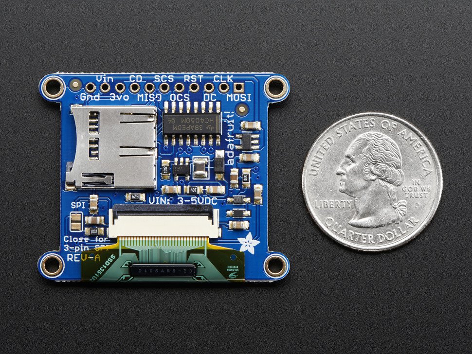 OLED Breakout Board 16-bit Color 1.27" with microSD holder