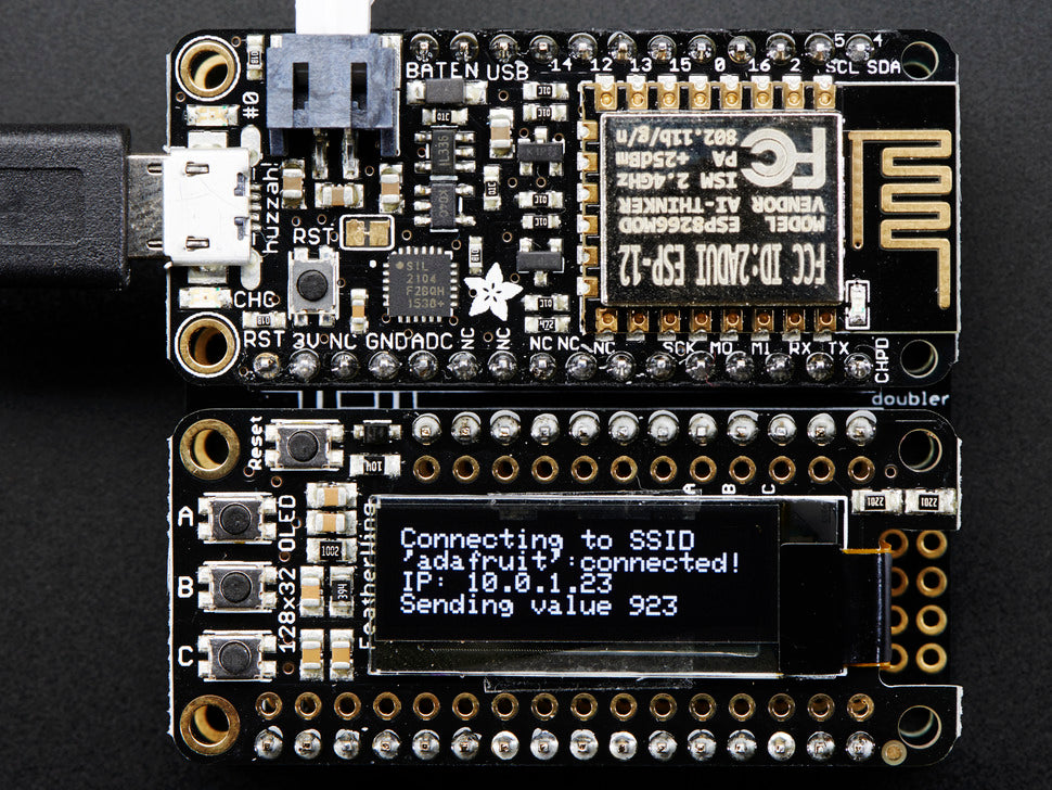 OLED FeatherWing 128x32 OLED Add-on For All Feather Boards