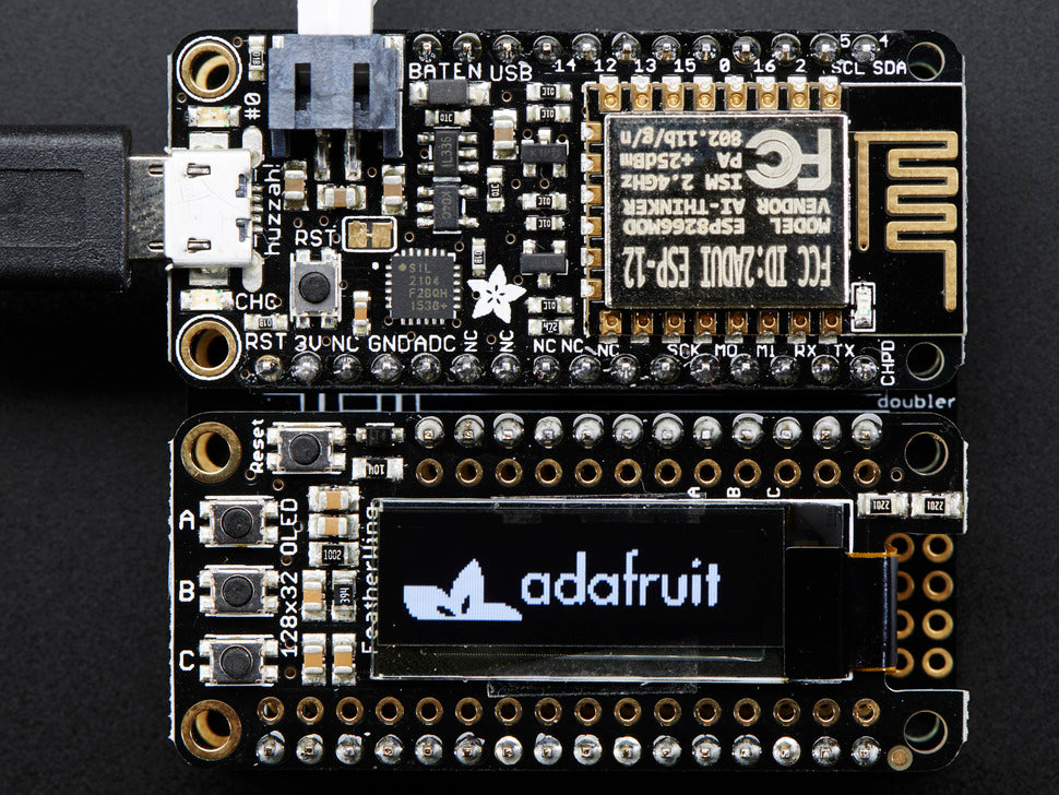 OLED FeatherWing 128x32 OLED Add-on For All Feather Boards