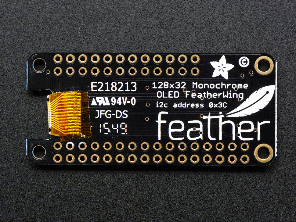 OLED FeatherWing 128x32 OLED Add-on For All Feather Boards