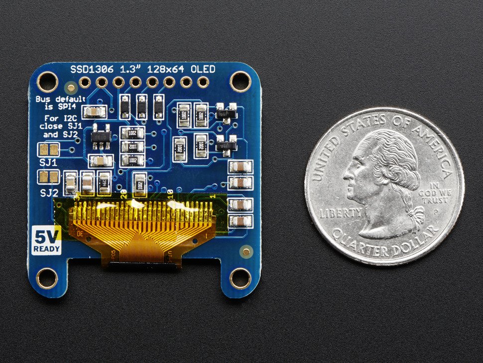 OLED Monochrome 1.3" 128x64 graphic display
