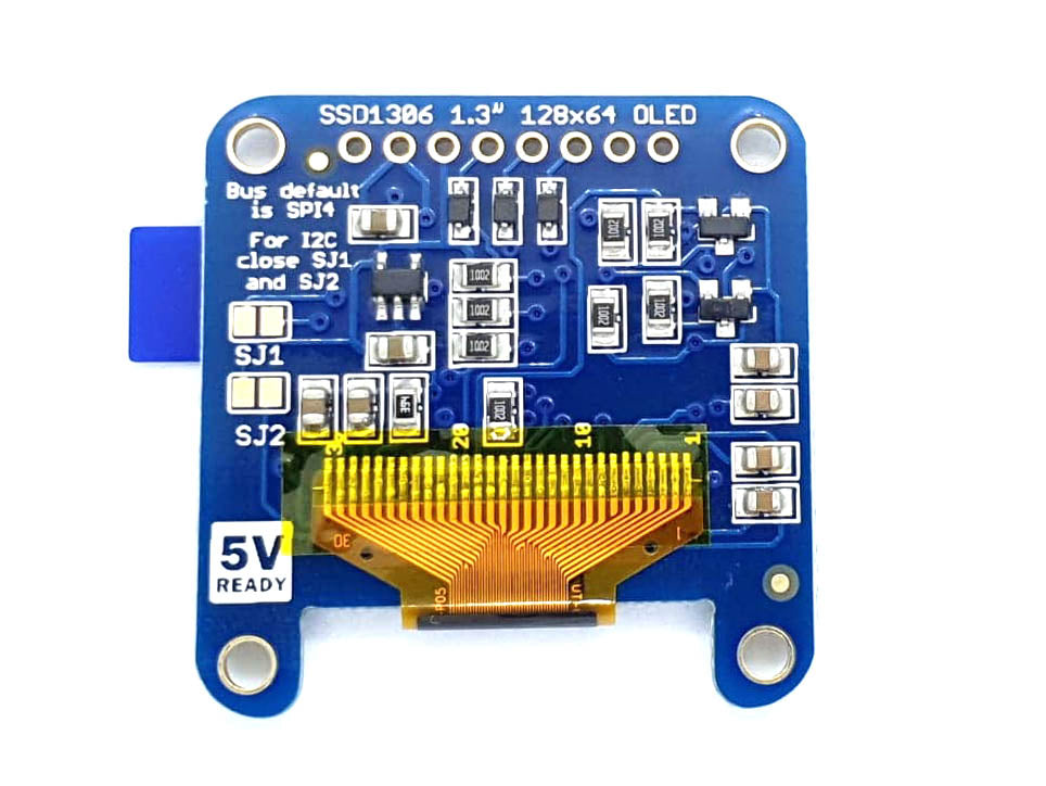 OLED Monochrome 1.3" 128x64 graphic display