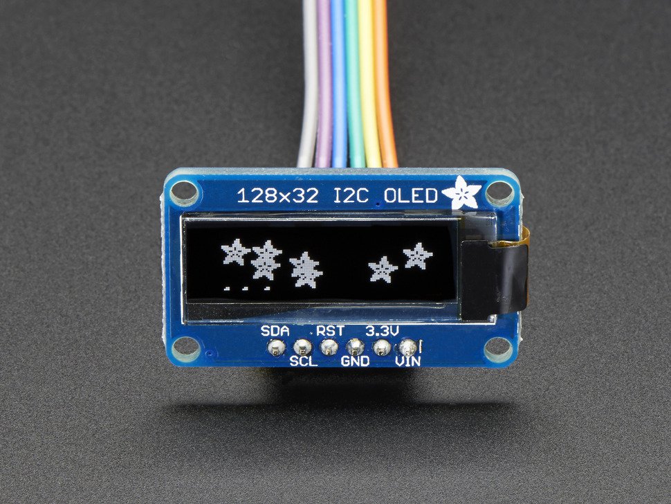 OLED Monochrome 128x32 I2C graphic display