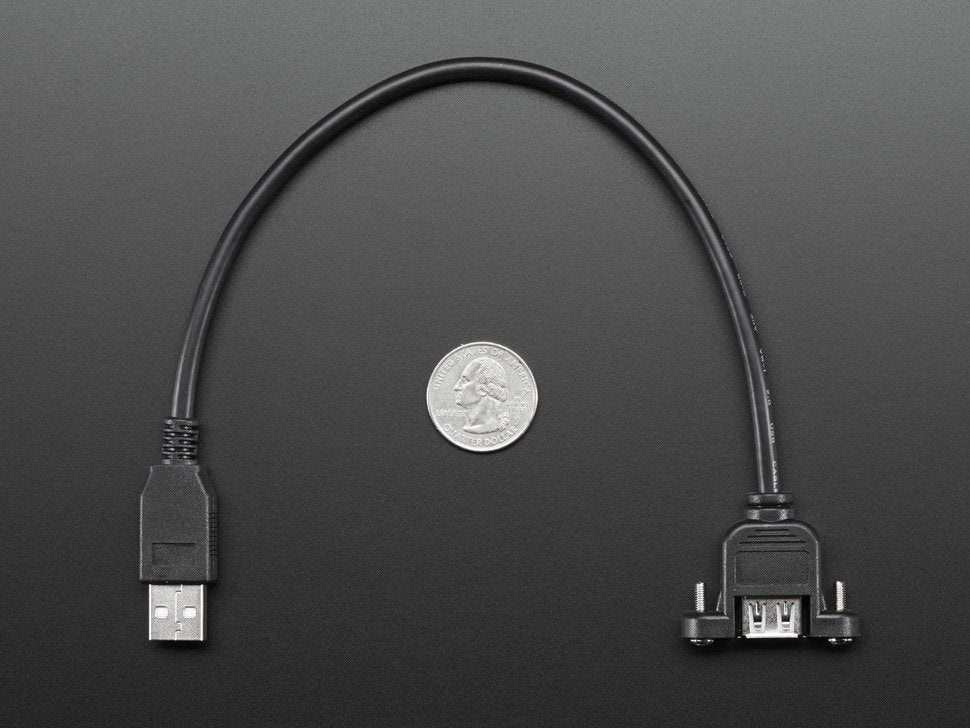 Panel Mount USB Cable A Male to A Female