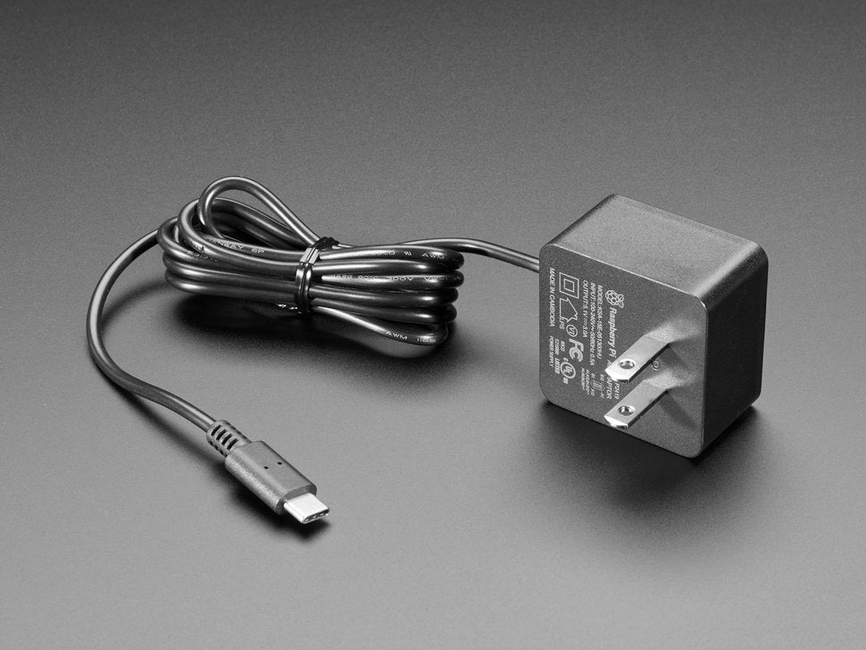 Raspberry Pi 4 Official Power Supply 5.1V 3A with USB C 1.5 meter long