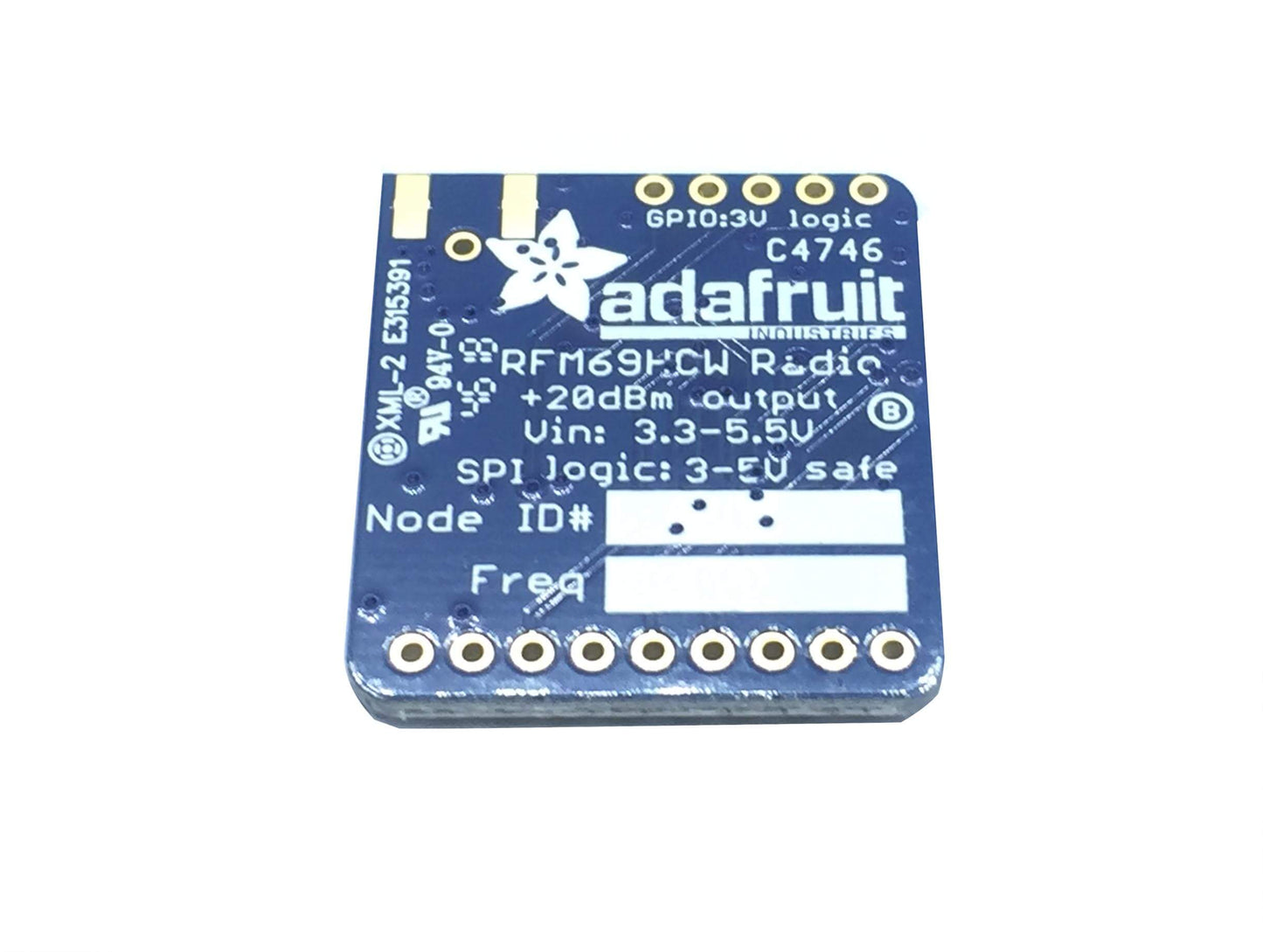 RFM69HCW Transceiver Radio Breakout 868 or 915 MHz RadioFruit